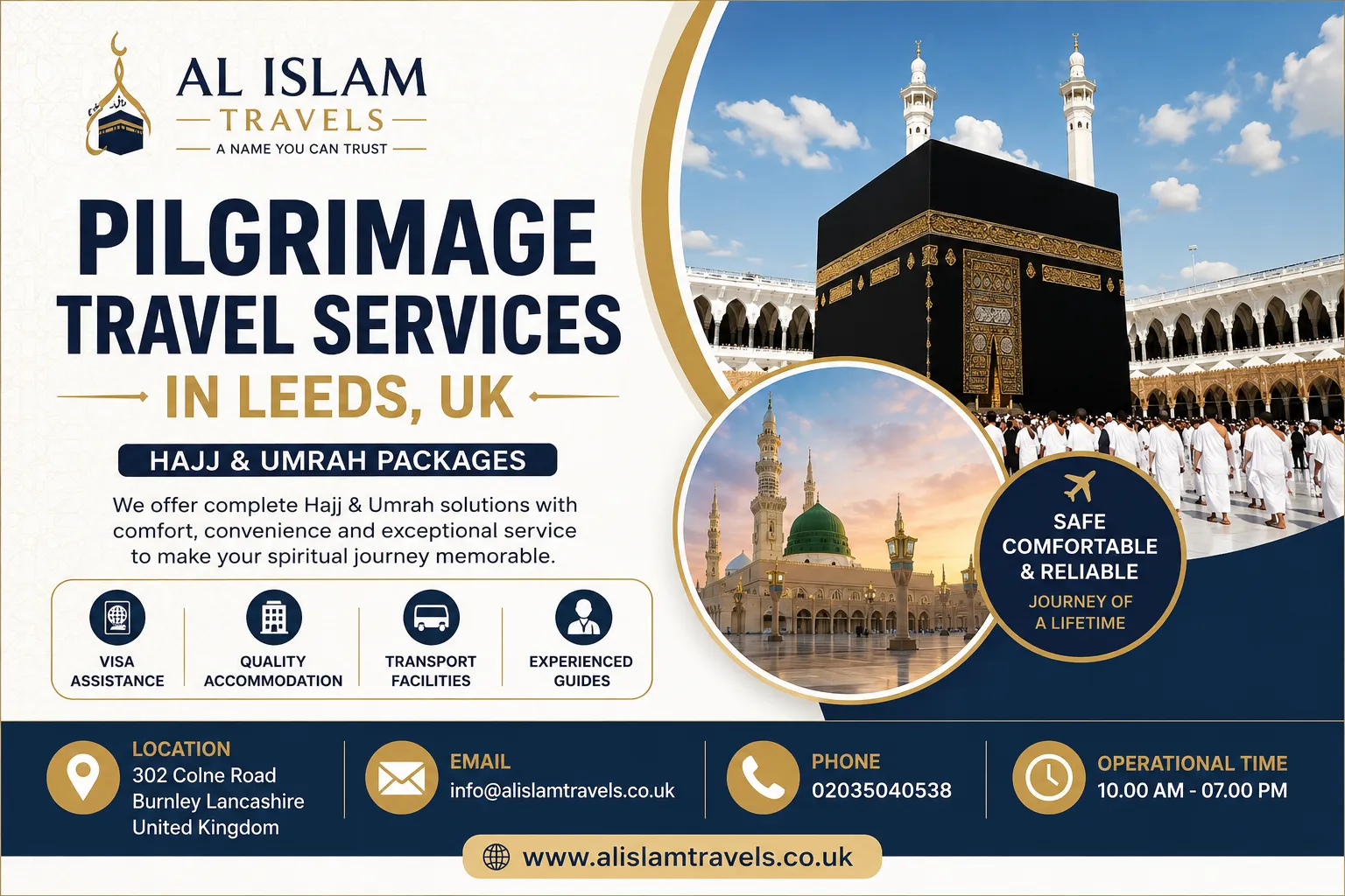 Pilgrimage Travel Services in Leeds, UK by Al Islam Travels for Hajj & Umrah.