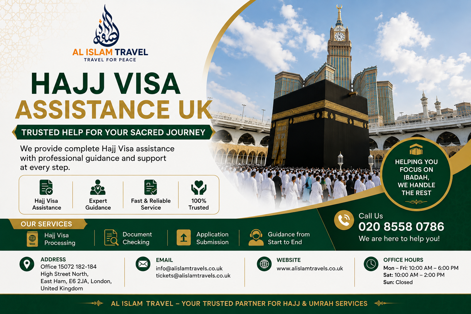 Affordable Hajj visa assistance in UK