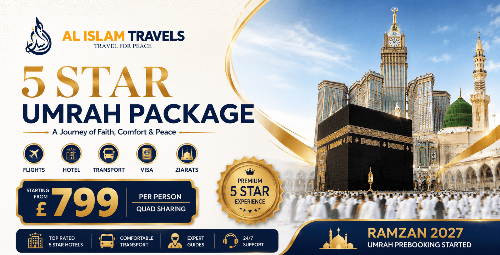 5 star umrah package alislam travels