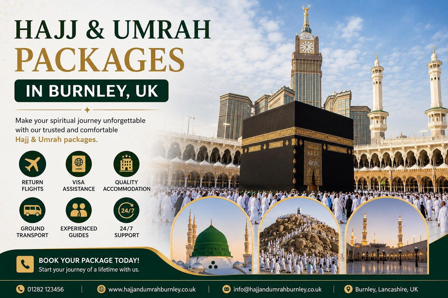 Hajj and Umrah packages in Burnley UK with Kaaba and pilgrimage services