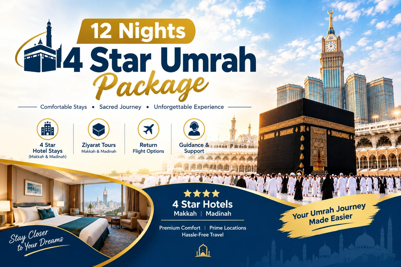 12 Nights 4 Star Umrah Package: What It Includes and Costs